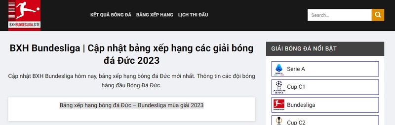 BXH Bundesliga là trang web cung cấp cho người hâm mộ thông tin liên quan về giải Bundesliga